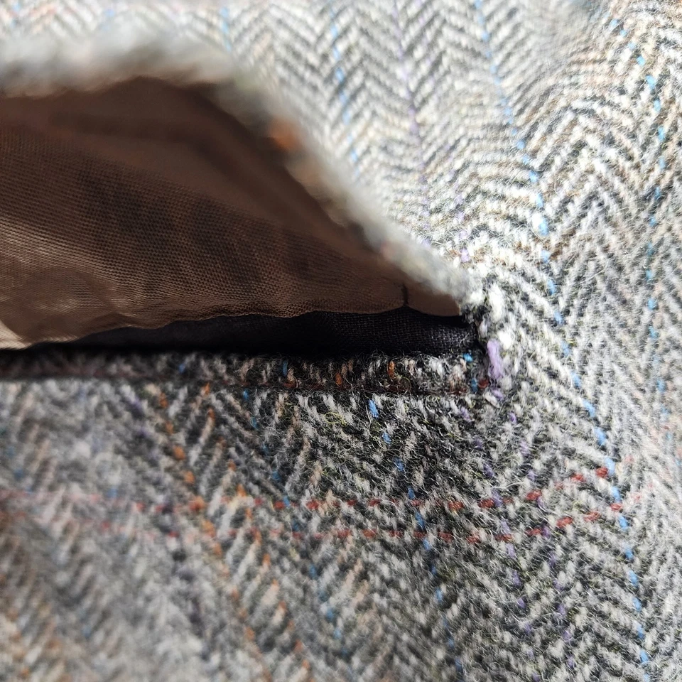 Blazer Evan Picone Para Hombres 42R Marrón Lana Tweed Espiga Codo Parches Abrigo Foto 3 de 4