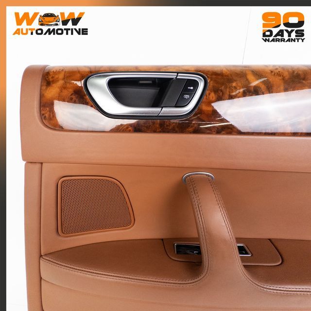 06-12 BENTLEY CONTINENTAL FLYING SPUR REAR RIGHT DOOR PANEL BROWN LEATHER OEM