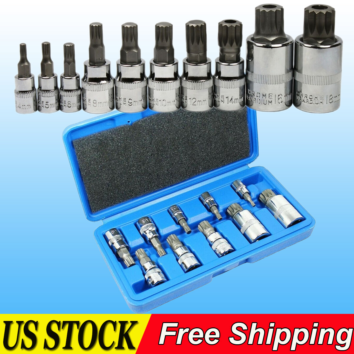Xzn Triple Square Spline Bits 10 Piece XZN Triple Square Bit
