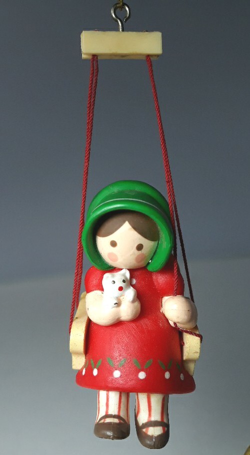 Hallmark Christmas Ornament Figurine Girl Swing Children 2