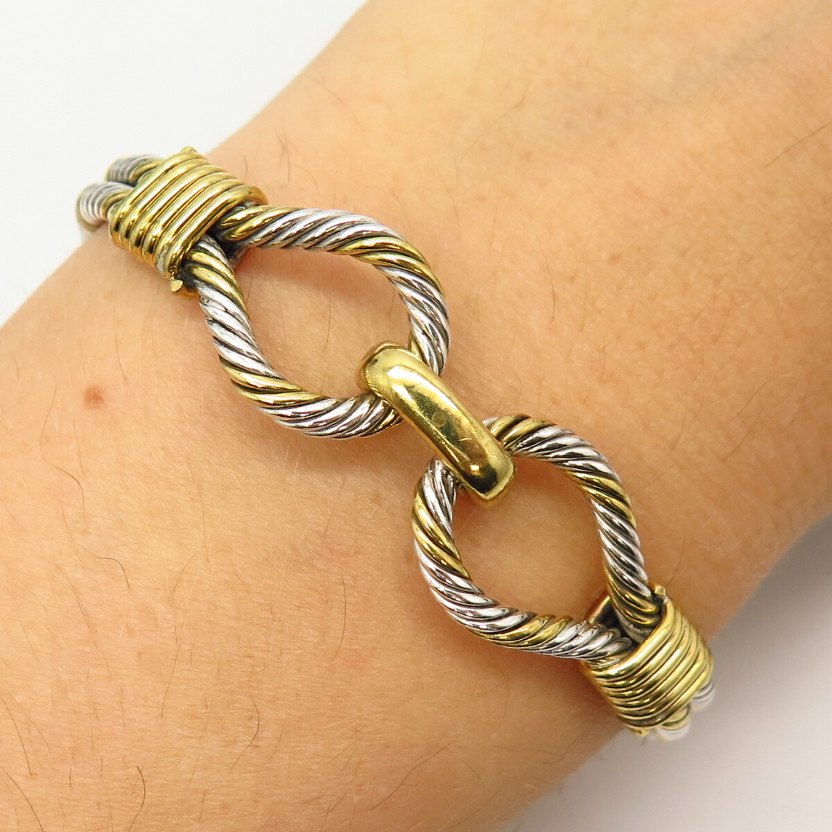 One Of The Best Vintage Two Toned Sterling Silver Gold Bracelet One Of The Best Vintage Two Toned Sterling Silver Gold Bracelet