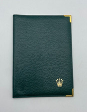 Vintage Rolex Green Leather Card Wallet Passport Holder 68.08.55 h62