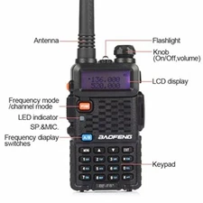 BaoFeng BF-F8+ 2nd Gen UV-5R Dual-Band 136-174/400-520 MHz FM Ham Two-Way Radio 