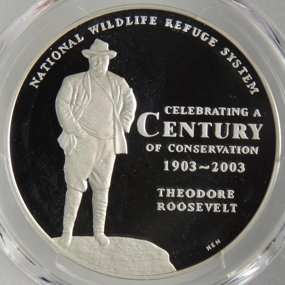 2003 SALMON NATIONAL WILDLIFE REFUGE NWRS SILVER MEDAL PCGS PR69 DCAM #44612213 - Image 4 of 4