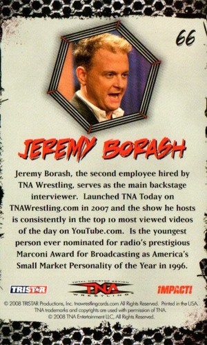2008 TriStar TNA Impact Wrestling Card #66 Jeremy Borash - Picture 2 of 2