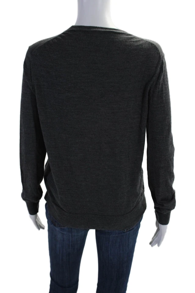 IRO Womens Wool Round Neck Long Sleeve Basic Knit Sweater Gray Size M - Image 3 of 4