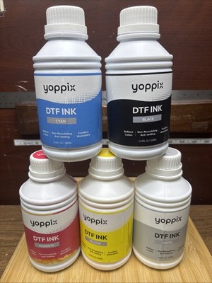 DTF Ink 500ML Combo Pack, DTF Transfer Ink  DTF Film, Refill for DTF Printer 5pk