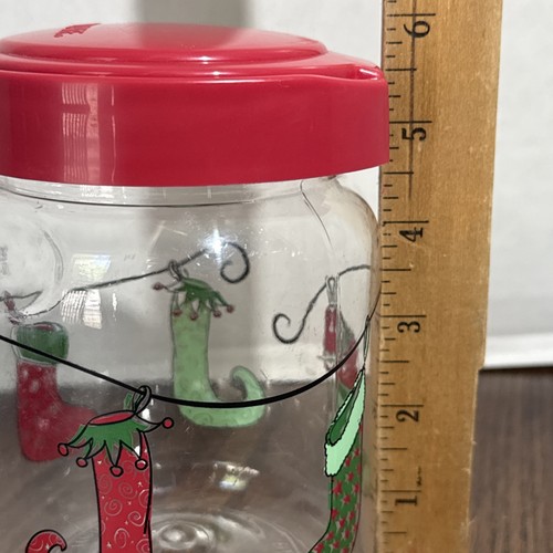 Vintage Snapware Plastic Holiday Jar Stocking Design Red Lid - Bild 11 von 11