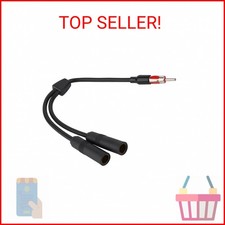 Car AM FM Radio Antenna Splitter Adapter, 1 Male to 2 Female Y Adaptor Connector