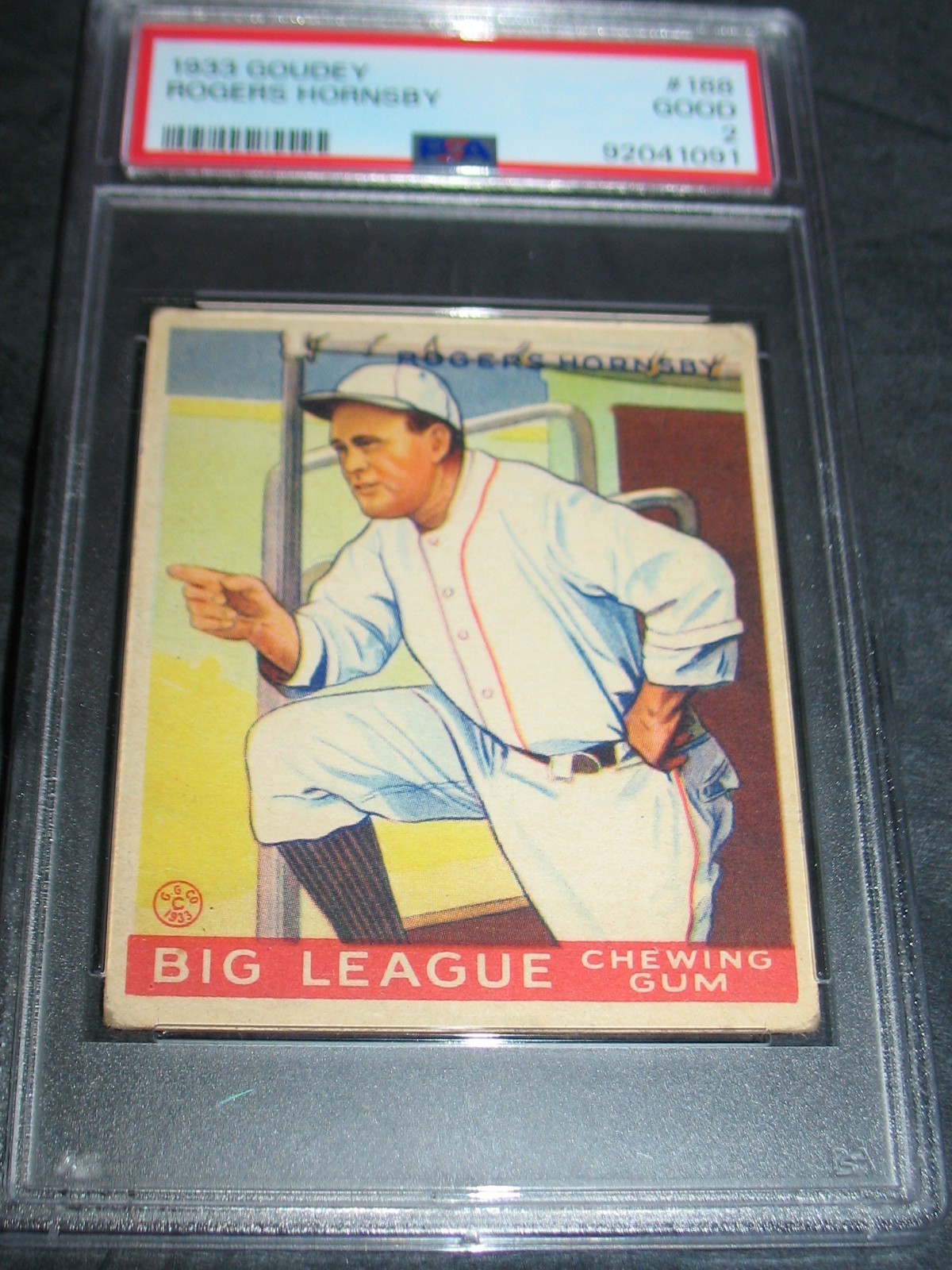 1933 GOUDEY #188 ROGERS HORNSBY PSA Good 2 ~~ST. LOUIS BROWNS view 1
