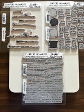 3 Tim Holtz Stampers Anonymous Stamp Sets STITCHES, NOTE QUOTES, TINY TEXT