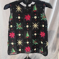 VTG Jenni Max silk blend square Christmas tank