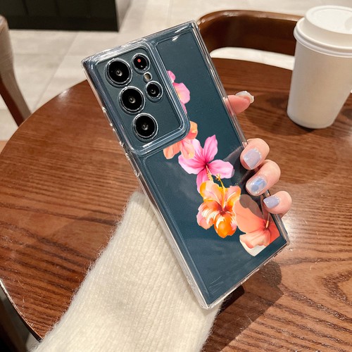 For Samsung S25 Ultra S24 S23 A26 A16 A15 A55 Shockproof Clear Flower Case Cover - Picture 11 of 18