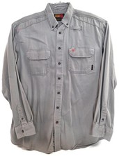 Ariat Work FR Shirt Mens XLT Gray Flame Resistant Cat 2 Button Front Workwear