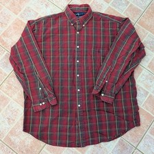 Vintage 90's Ralph Lauren The Big Shirt Mens Large Red Plaid Button Down