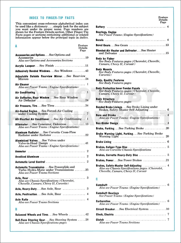 Chevrolet Car 1967 libro de datos con punta de dedo álbum de concesionario original Foto 2 de 4