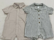 12-18 Months Short Sleeve Button Up Rompers