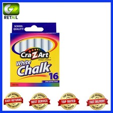 Versatile 16 Count White Chalk - Non-Toxic Sticks for Crafting and Education