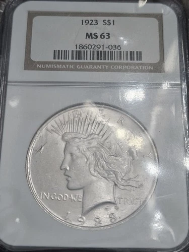 1923 Peace Silver Dollar - NGC MS 63