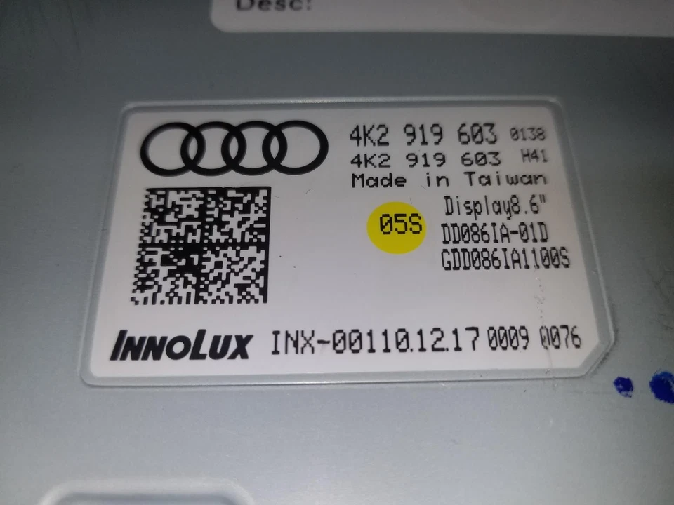 AUDI A6 S6 C8 / A7 S7 4K A/C CLIMATE CONTROL HEATING LED DISPLAY 8.6'' 4K2919603 - Image 2 of 4