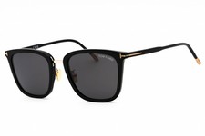 TOM FORD FT0949-D 01A Sunglasses Shiny Black Frame Smoke Lenses 55mm