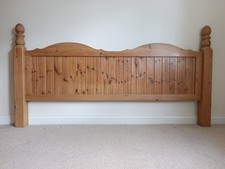 Vintage Solid Pine Natural Wooden Headboard Bed Rustic Farmhouse