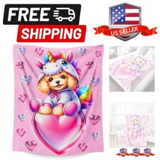 Blanket for Girls, Dog Throw Blanket Gifts for Kids Girls Age 4-6, 40"x50" Cu...