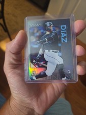 2020 Topps Baseball Isan Diaz Platinum Refractor Rookie Card SSP #9 Miami Marlin. rookie card picture