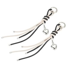 Braided Leather Rope Keychain Strap Bag Charm Car Key Open Chain Black White