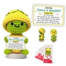 Appreciation Gift for Women - Handmade Positive Turtle Crochet - Thank You