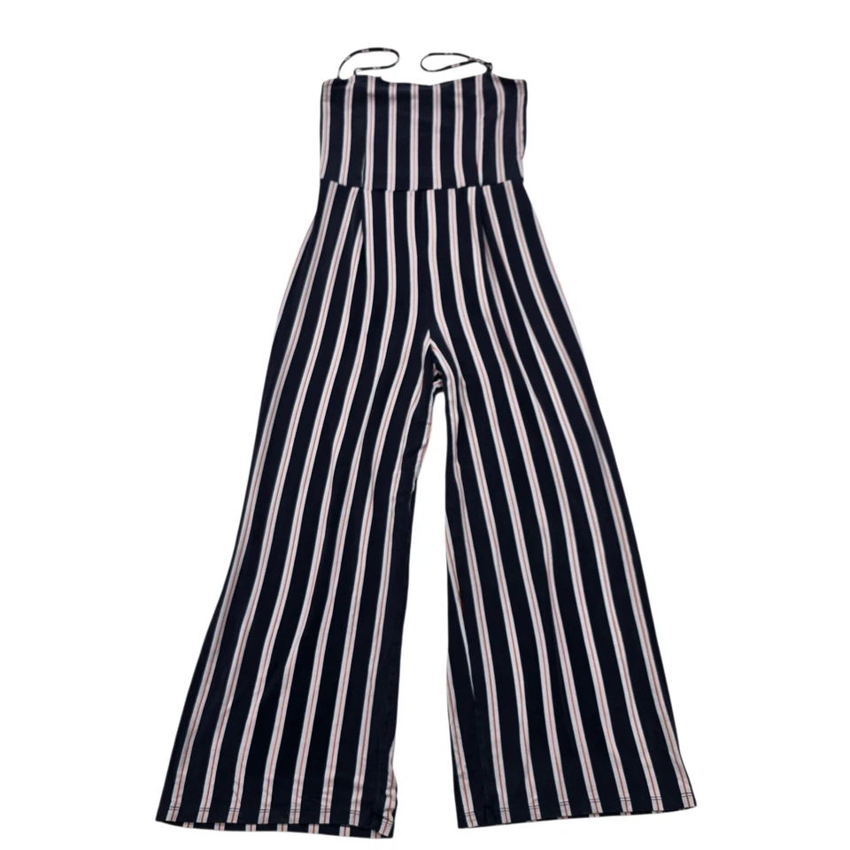 Pull & Bear Damen Jumpsuit dunkelblau weiß gestreift ärmellos Größe M - Bild 1 von 4