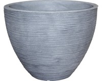 Pflanztopf Geli Rillen Kunststoff Ø 40 Cm H 31 Cm Grau