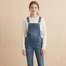 Cherokee Girls Denim Bib Overalls Large Blue School Outdoors Chores Kidcore