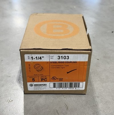 5x Bridgeport Fittings 3103 Stahl-Kompressionskupplung Rigid 1-1/4''