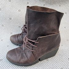 Trippen Dark Brown Platform Wedge Boots Eur 37