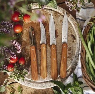 Opinel Essentials Small Kitchen Knife Set Beachwood Natural Made In France NEW
