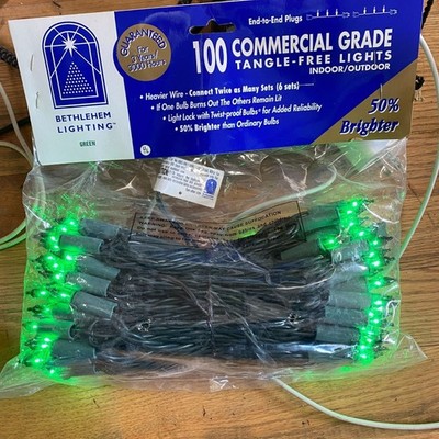 Bethlehem Lighting 100 Commercial End to End Christmas String Lights Lot of 3
