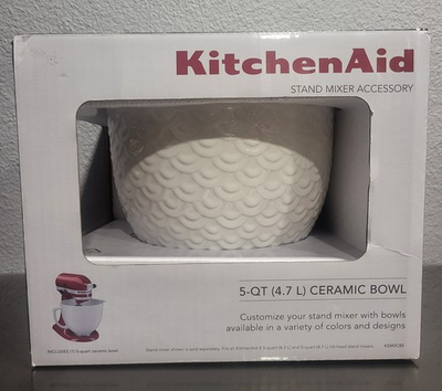 #ad #ad KitchenAid 5 Quart Mermaid Lace Ceramic Bowl White KSM2CB5TWM $89.77