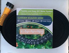 LAVEVE Flat Garden Soaker Hose 50 FT, Flexible Water Hose Irrigation Fast Ship