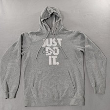 Nike Just Do It Gray Pullover Hoodie Sweatshirt Mens Size Small
