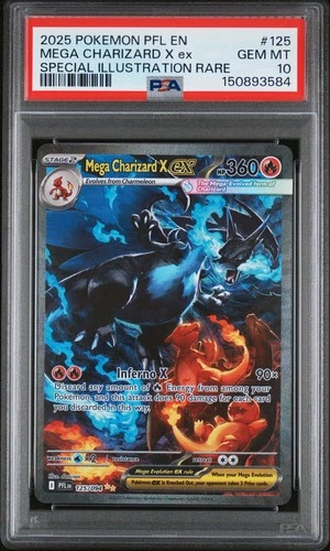 2025 POKEMON PHANTASMAL FLAMES SPECIAL ILLUSTRATION MEGA CHARIZARD X EX PSA 10