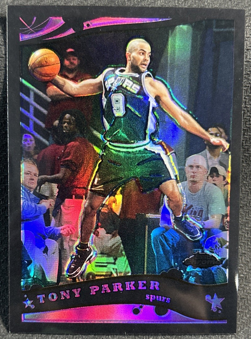 2005-06 Topps Chrome TONY PARKER BLACK REFRACTOR /399 SAN ANTONIO SPURS