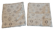 Set of 2 White PillowCases W/ Grey Snowflakes 100 Polyester 20 X 30 STAN/queen