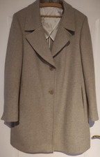 St Emile  Damenmantel Beige, Kaschmir/Wolle, Fischgrätmuster Größe: 44