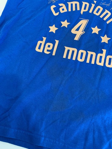 Puma Italy Futbol Shirt Large Blue Campioni 4 Del Mondo World Cup Soccer Retro - Picture 6 of 9