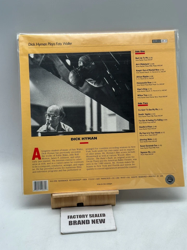 Dick Hyman- Dick Hyman Plays Fats Waller 1990 Factory Sealed 1990 - Image 3 of 3