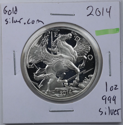 2014 1 Ounce Goldsilver.com Pegasus Horse Coin 1 Troy Oz Silver