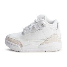 Toddler's Jordan 3 Retro White/Metallic Silver-White (DM0968 111)