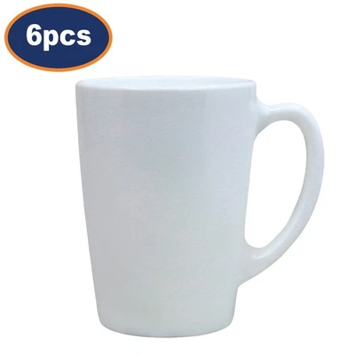 Luminarc Coffee Mug White Opal Glass 320ml Tea Cup Hot Drinks New Morning 6pcs