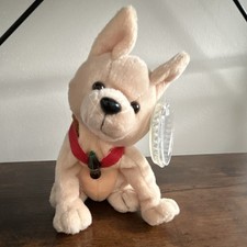 Coca-Cola 1999 Soda Plush Stuffed Dog Beige Brown Red Collar